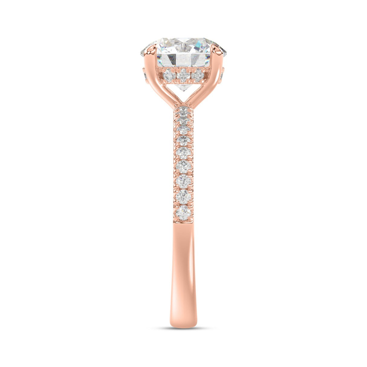 14K ROSE GOLD 1 3/4CT ROUND DIAMOND LADIES RING (CENTER STONE ROUND DIAMOND 1 1/2CT)