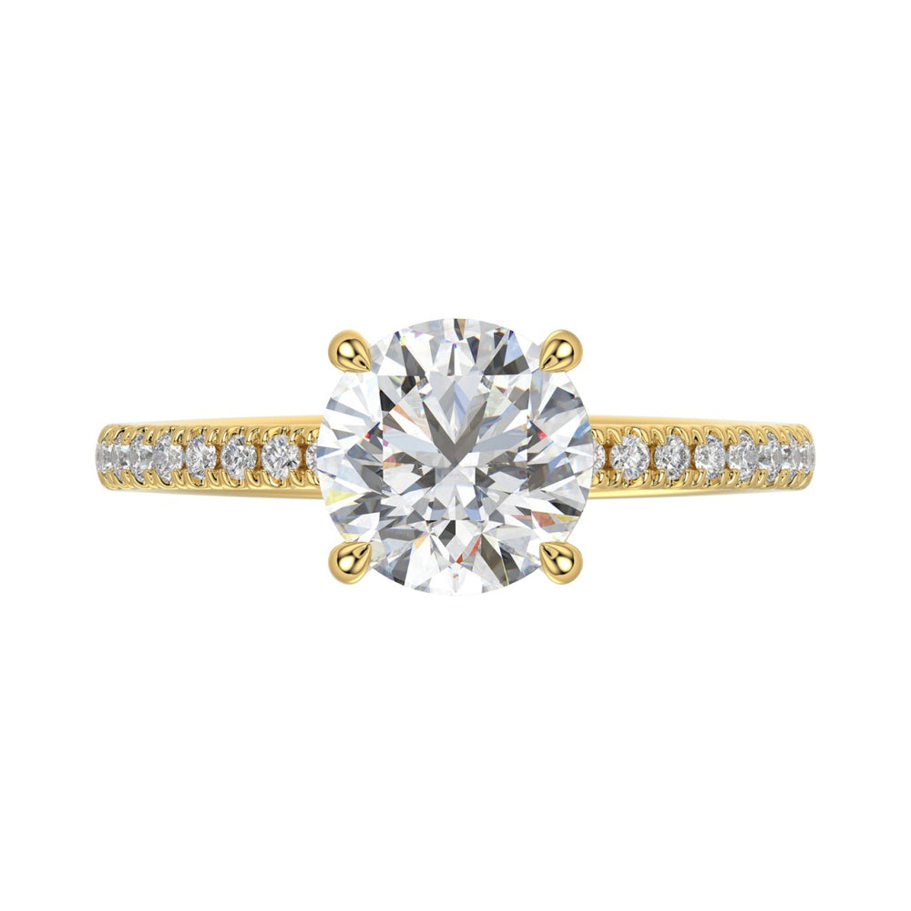 14K YELLOW GOLD 1 3/4CT ROUND DIAMOND LADIES RING (CENTER STONE ROUND DIAMOND 1 1/2CT)