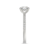 14K WHITE GOLD 1 3/4CT ROUND/CUSHION DIAMOND LADIES RING (CENTER STONE CUSHION DIAMOND 1 1/2CT)
