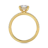 14K YELLOW GOLD 1 3/4CT ROUND/CUSHION DIAMOND LADIES RING (CENTER STONE CUSHION DIAMOND 1 1/2CT)
