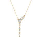 14K YELLOW GOLD 1/3CT ROUND DIAMOND LADIES PENDANT WITH CHAIN