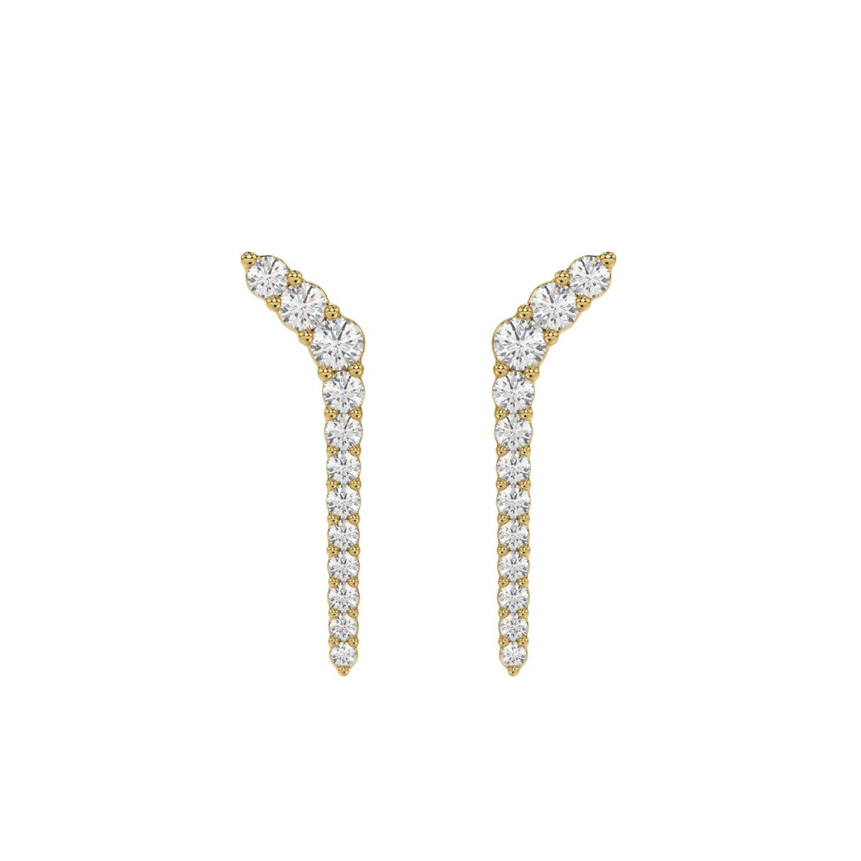 14K YELLOW GOLD 1/2CT ROUND DIAMOND LADIES EARRINGS
