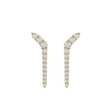 14K YELLOW GOLD 1/2CT ROUND DIAMOND LADIES EARRINGS
