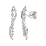 14K WHITE GOLD 1/2CT ROUND DIAMOND LADIES EARRINGS