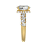 14K YELLOW GOLD 2 3/4CT ROUND/OVAL/PEAR DIAMOND LADIES RING (CENTER STONE OVAL DIAMOND 2CT)