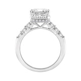 14K WHITE GOLD 4.00CT ROUND/MARQUISE/EMERALD DIAMOND LADIES RING (CENTER STONE EMERALD DIAMOND 3.00CT)