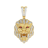 10K YELLOW GOLD 1/2CT ROUND/RUBY DIAMOND MEN'S CHARM PENDANT