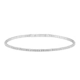 14K WHITE GOLD 1/6CT ROUND DIAMOND LADIES BANGLE