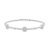 14K WHITE GOLD 5/8CT ROUND DIAMOND LADIES BANGLE