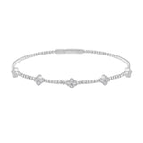 14K WHITE GOLD 3/8CT ROUND DIAMOND LADIES BANGLE