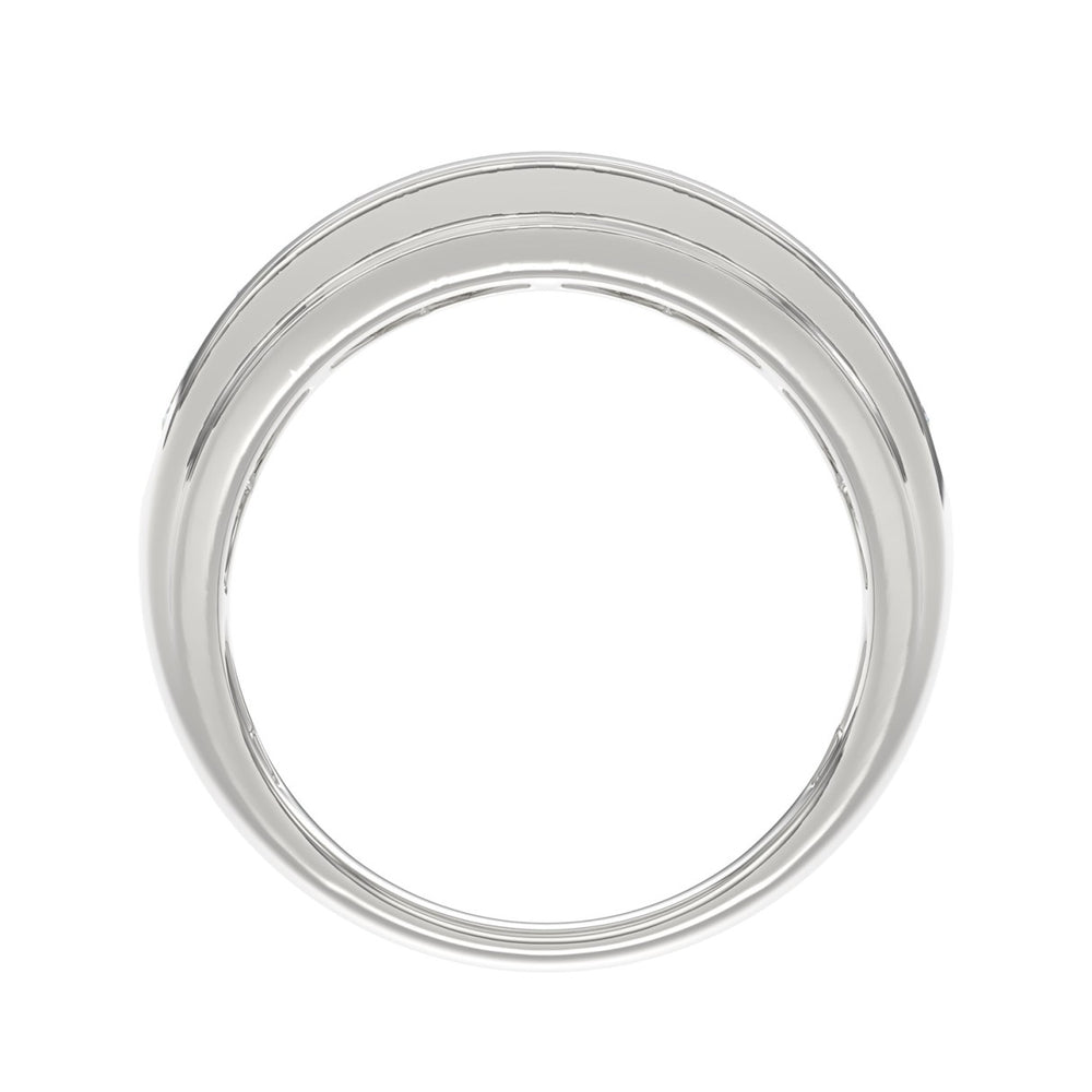 14K WHITE GOLD 2.00CT ROUND DIAMOND MEN'S BAND