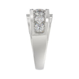 14K WHITE GOLD 2.00CT ROUND DIAMOND MEN'S BAND