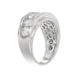 14K WHITE GOLD 3.00CT ROUND DIAMOND MEN'S BAND