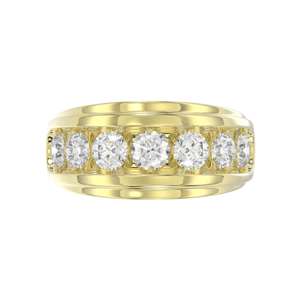 14K YELLOW GOLD 3.00CT ROUND DIAMOND MEN'S BAND