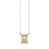 14K WHITE GOLD 1.00CT YELLOW RADIANT DIAMOND LADIES PENDANT