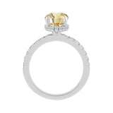 14K WHITE GOLD 3 3/4CT OVAL/ROUND DIAMOND LADIES RING (CENTER STONE YELLOW OVAL DIAMOND 3CT)