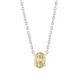 14K WHITE GOLD 1.00CT YELLOW OVAL DIAMOND LADIES PENDANT