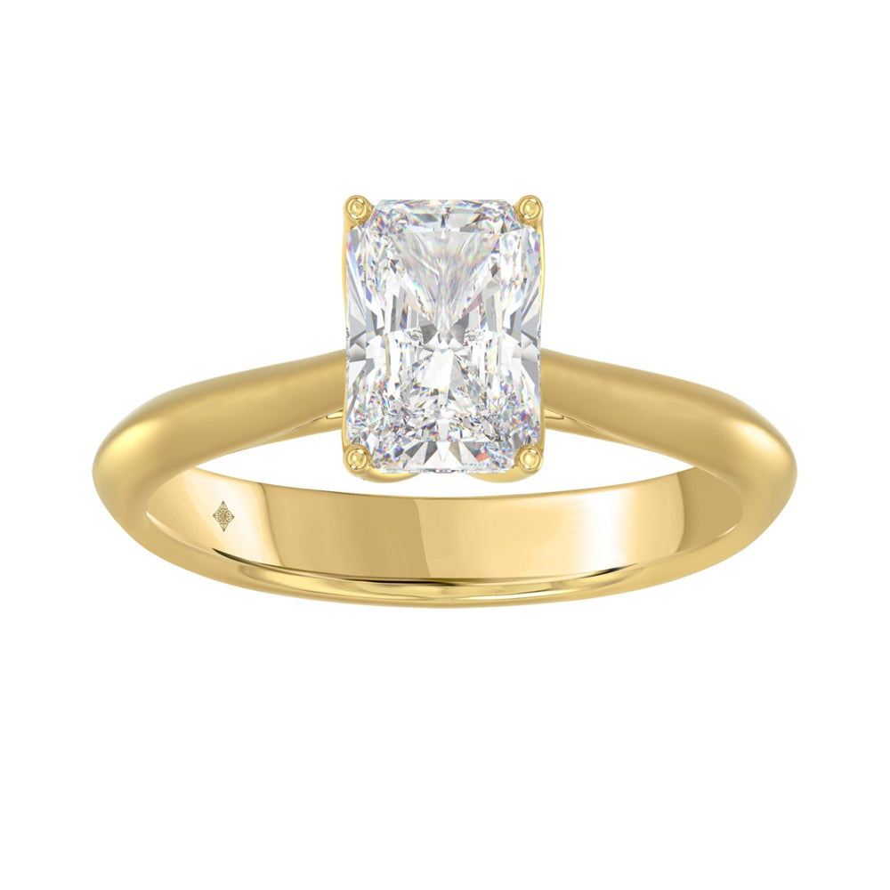 14K YELLOW GOLD 1 1/2CT RADIANT DIAMOND LADIES SOLITAIRE RING