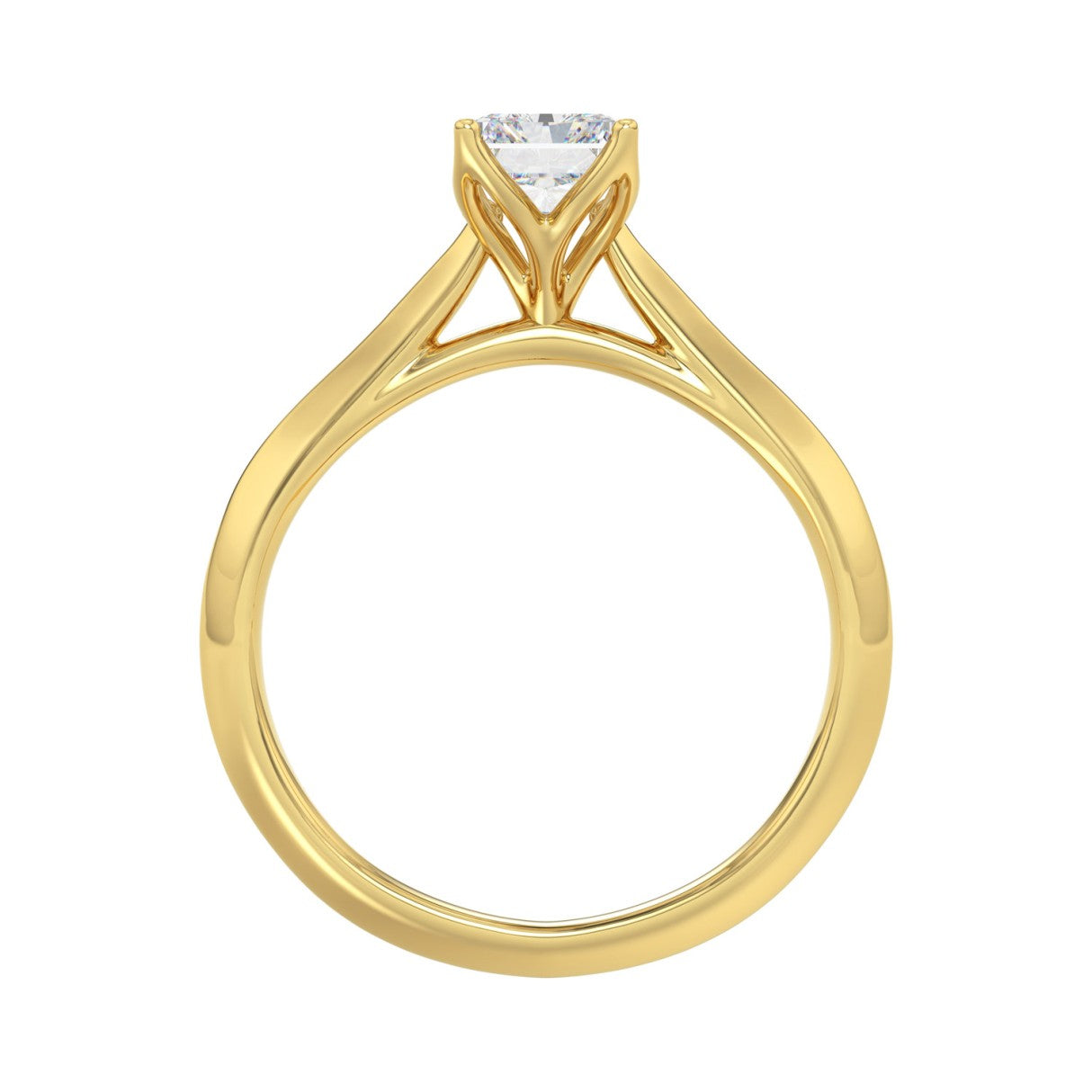 14K YELLOW GOLD 1 1/2CT RADIANT DIAMOND LADIES SOLITAIRE RING