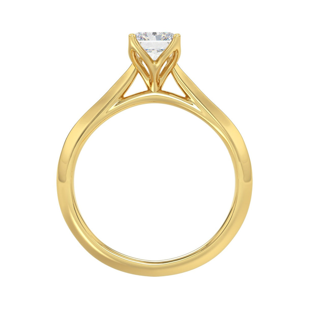 14K YELLOW GOLD 1 1/2CT RADIANT DIAMOND LADIES SOLITAIRE RING