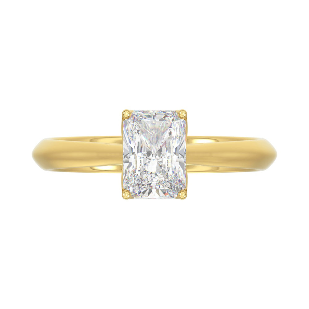 14K YELLOW GOLD 1 1/2CT RADIANT DIAMOND LADIES SOLITAIRE RING