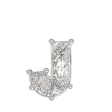 14K WHITE GOLD 7/8CT FANCY CUT ALPHABET DIAMOND MEN'S CHARM PENDANT