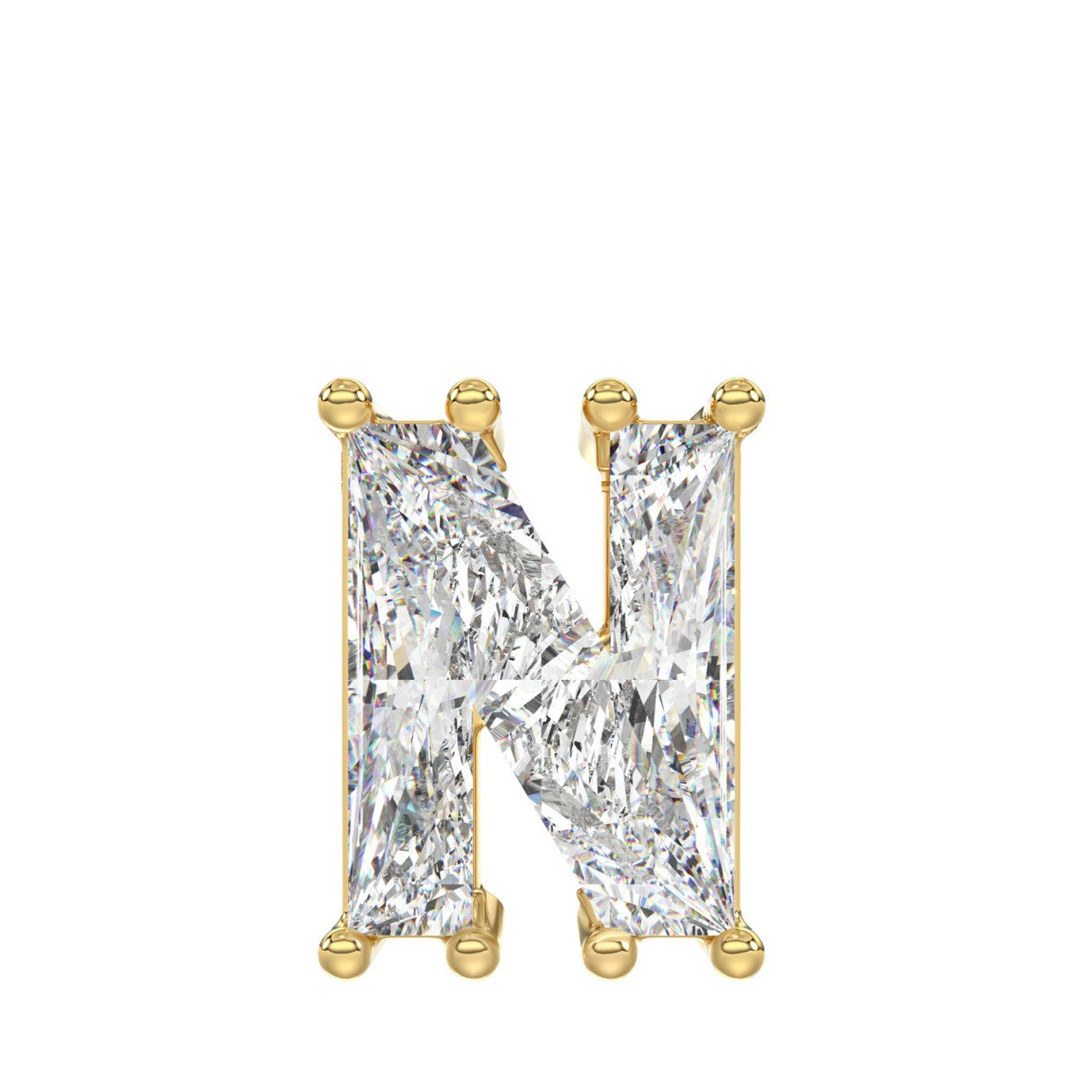 14K YELLOW GOLD 1 1/2CT FANCY CUT ALPHABET DIAMOND MEN'S CHARM PENDANT