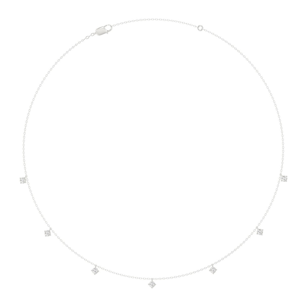 10K WHITE GOLD 1.00CT ROUND DIAMOND LADIES NECKLACE