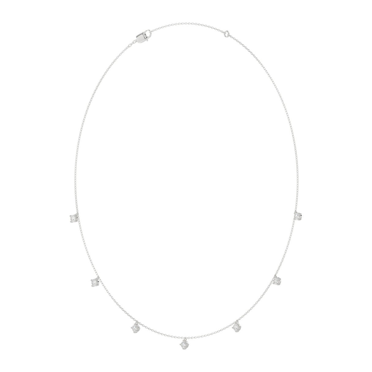 10K WHITE GOLD 1.00CT ROUND DIAMOND LADIES NECKLACE