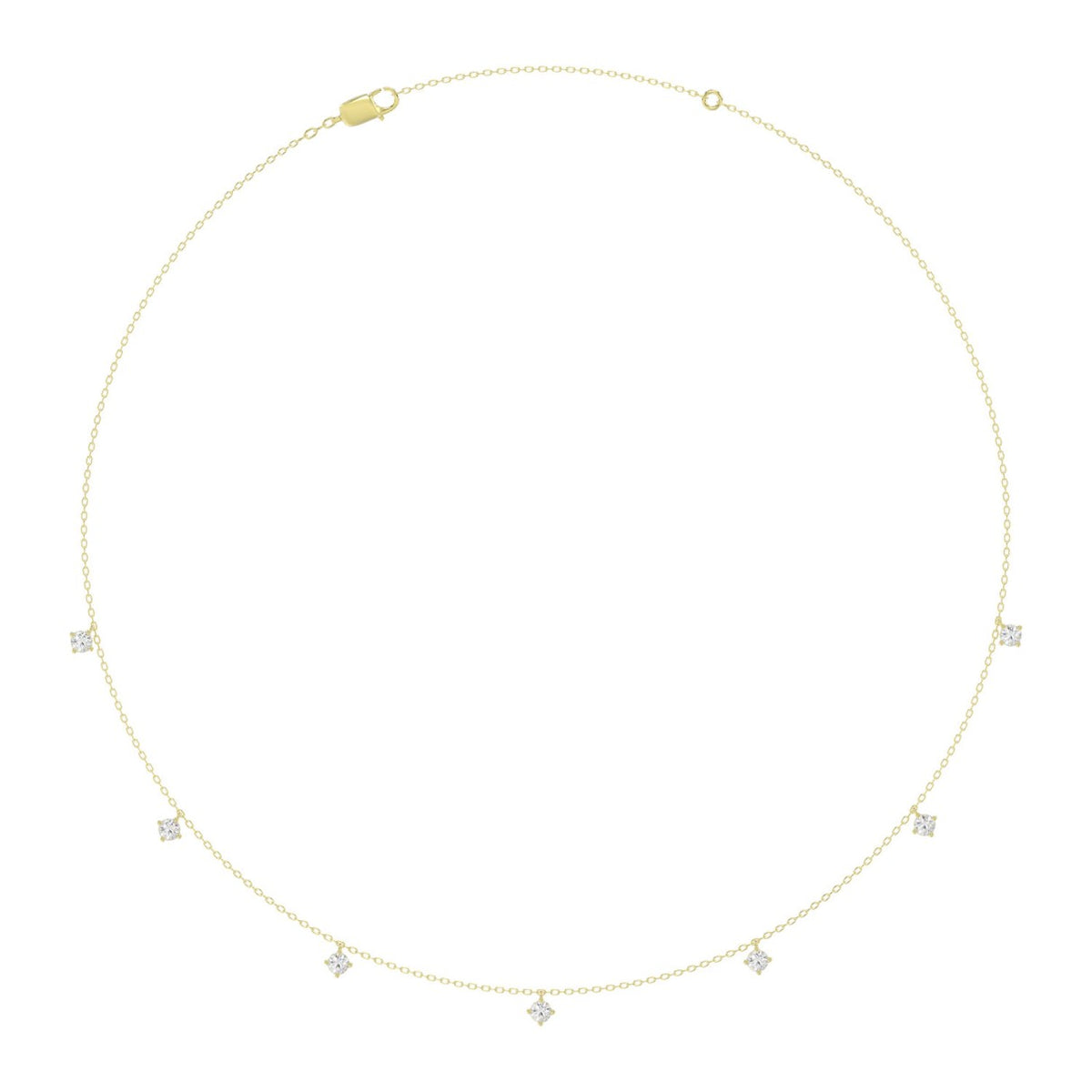 10K YELLOW GOLD 1.00CT ROUND DIAMOND LADIES NECKLACE