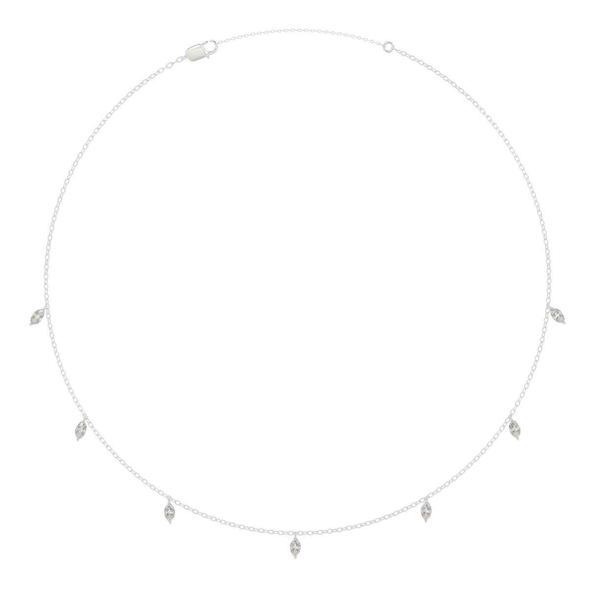 10K WHITE GOLD 1.00CT MARQUISE DIAMOND LADIES NECKLACE