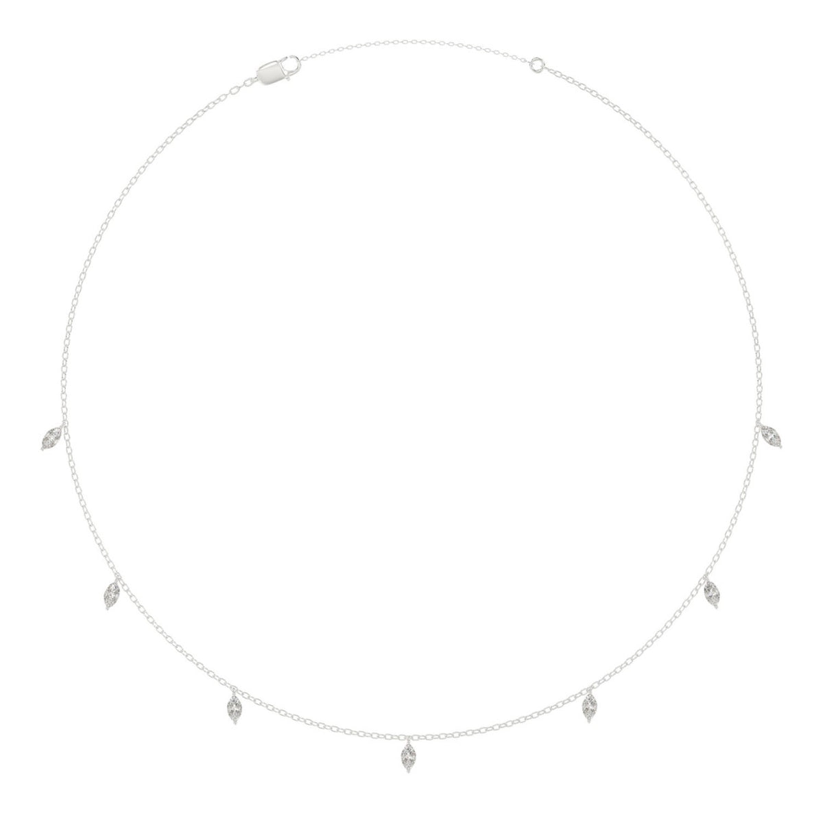 10K WHITE GOLD 1.00CT MARQUISE DIAMOND LADIES NECKLACE