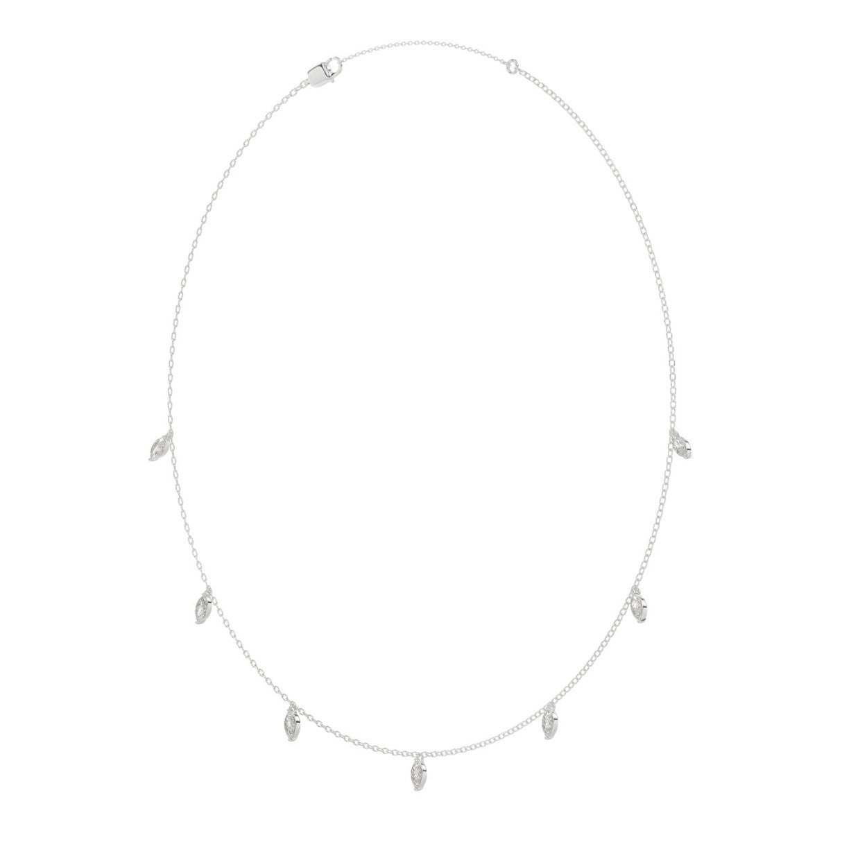 10K WHITE GOLD 1.00CT MARQUISE DIAMOND LADIES NECKLACE