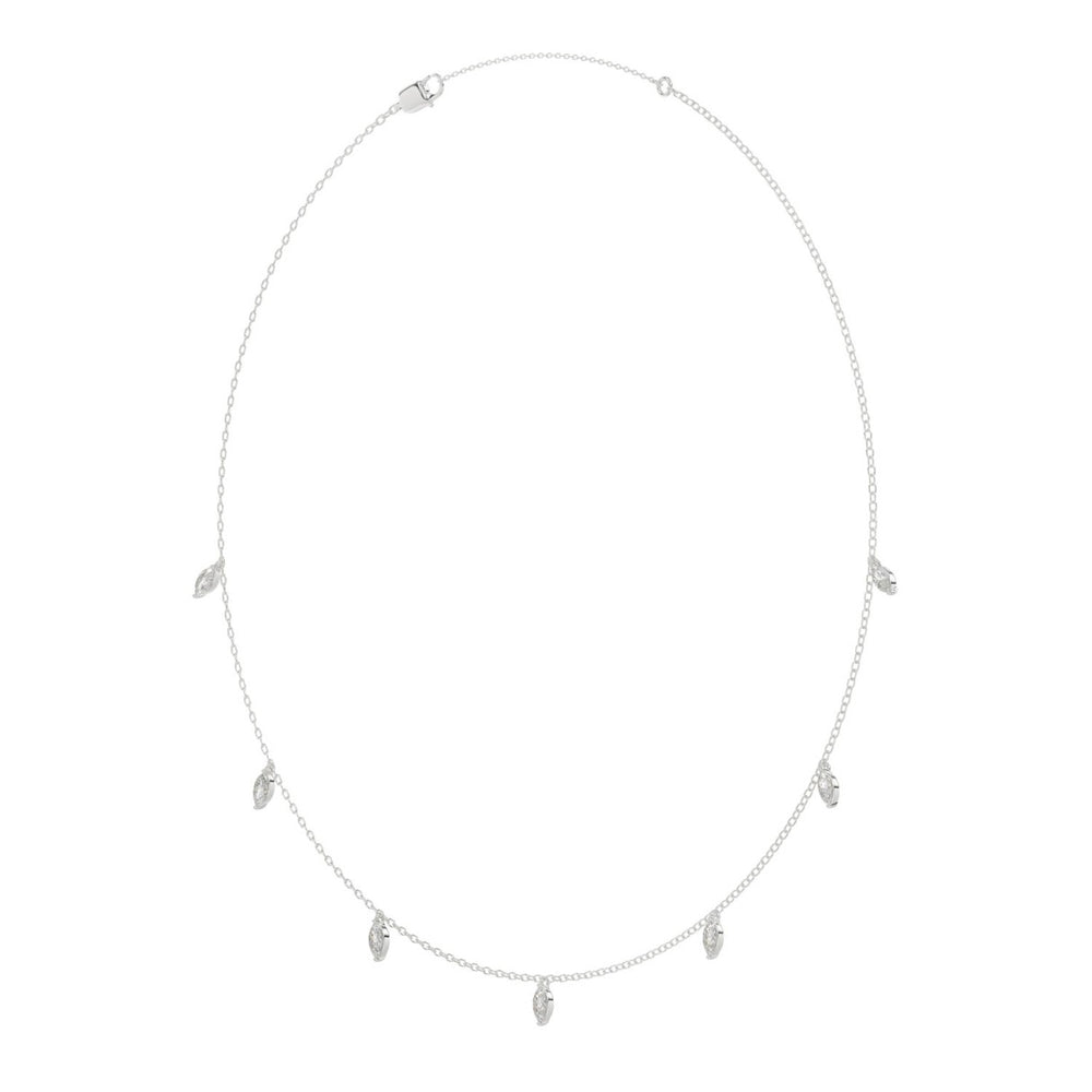 10K WHITE GOLD 1.00CT MARQUISE DIAMOND LADIES NECKLACE