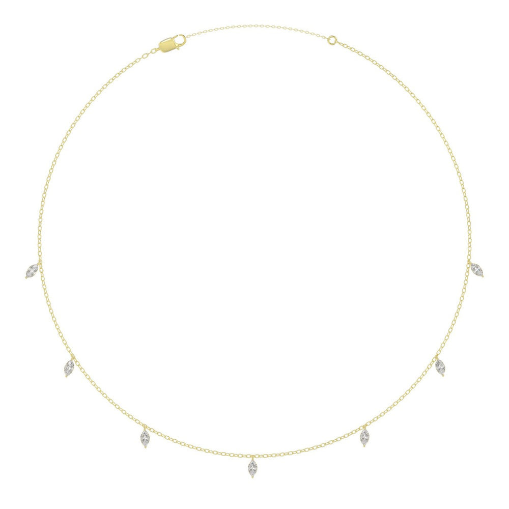 10K YELLOW GOLD 1.00CT MARQUISE DIAMOND LADIES NECKLACE
