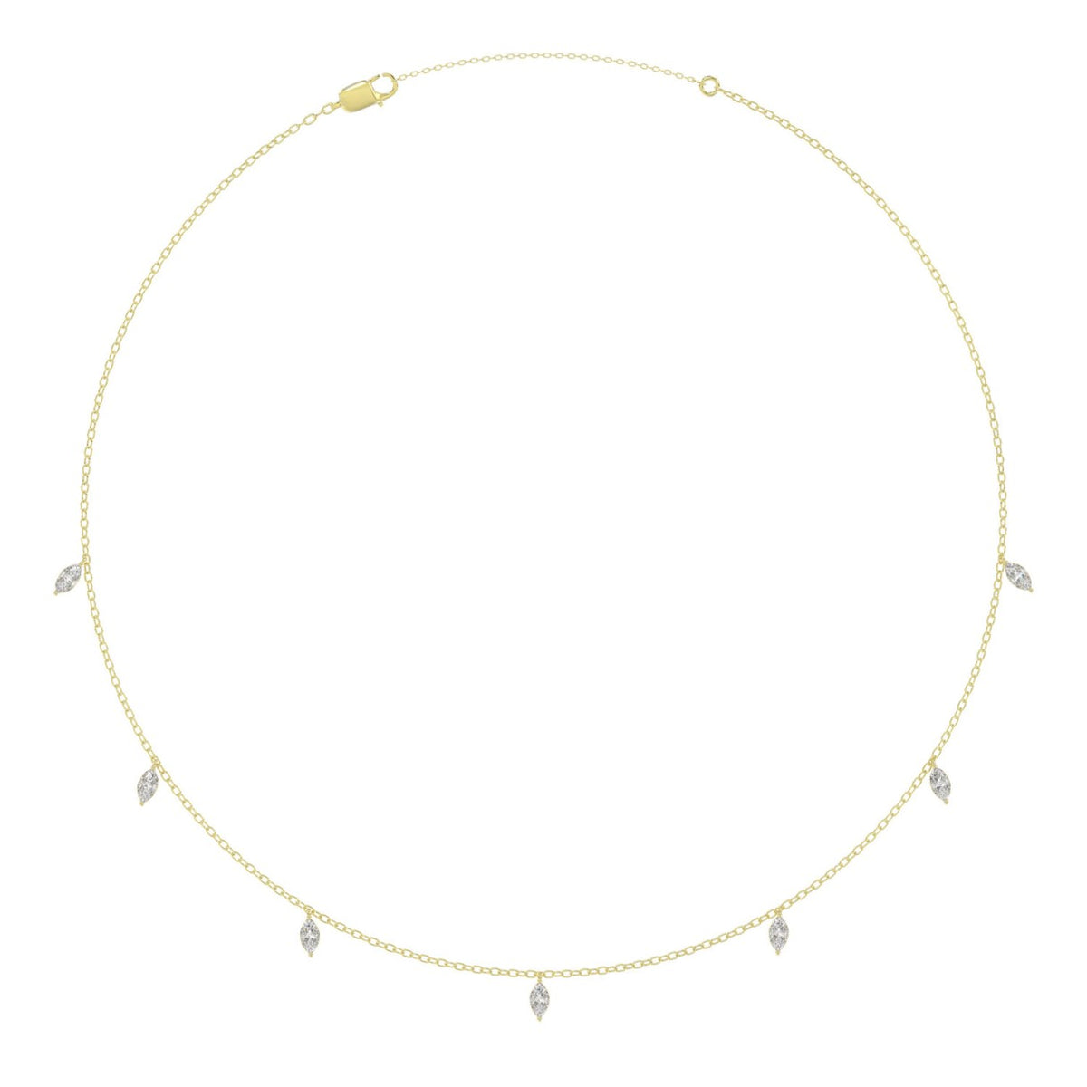 10K YELLOW GOLD 1.00CT MARQUISE DIAMOND LADIES NECKLACE