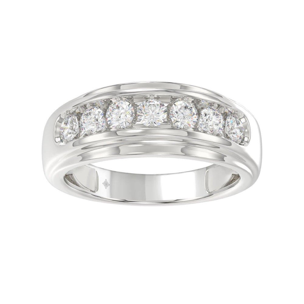 14K WHITE GOLD 1.00CT ROUND DIAMOND MEN'S RING