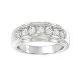 14K WHITE GOLD 1.00CT ROUND DIAMOND MEN'S RING