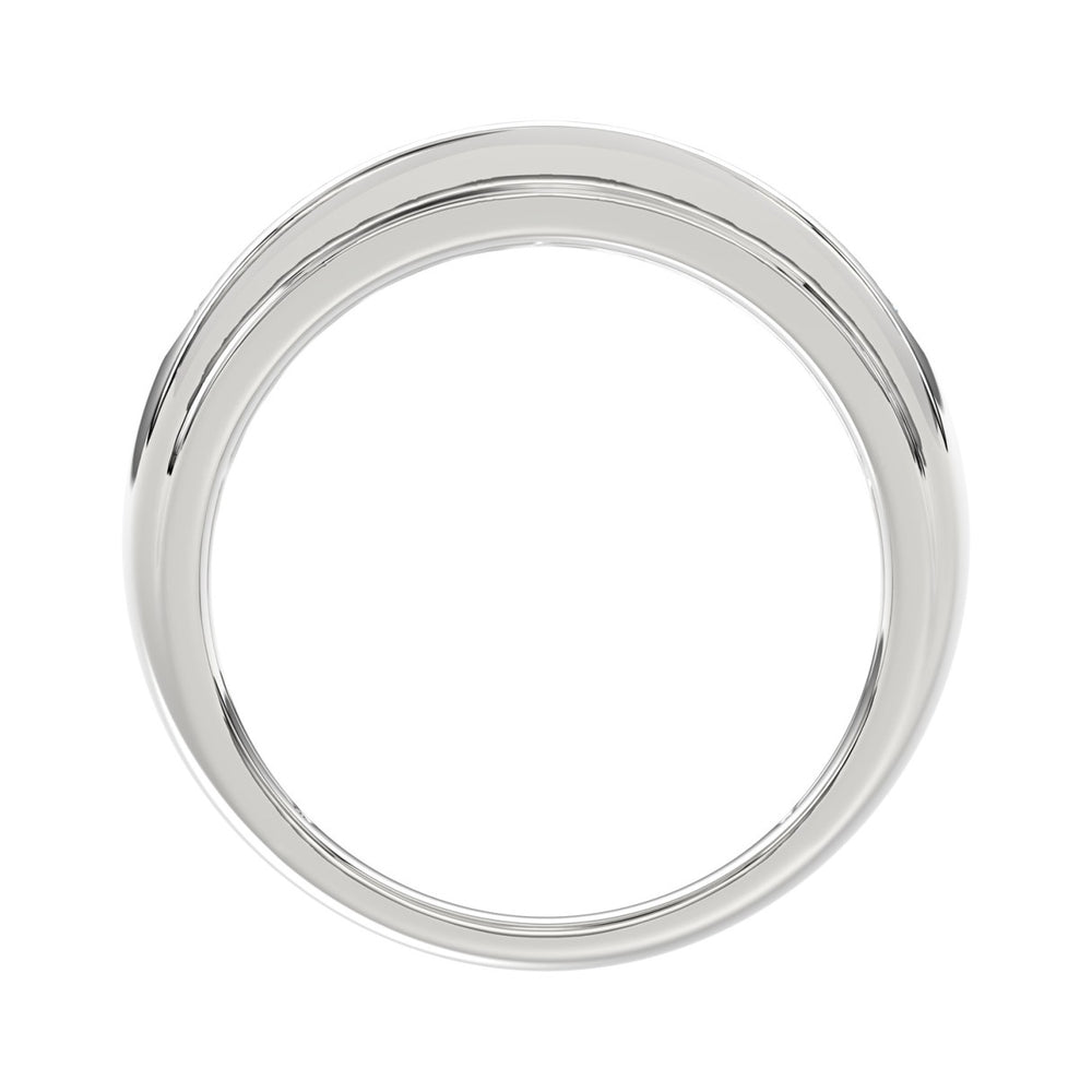 14K WHITE GOLD 1.00CT ROUND DIAMOND MEN'S BAND