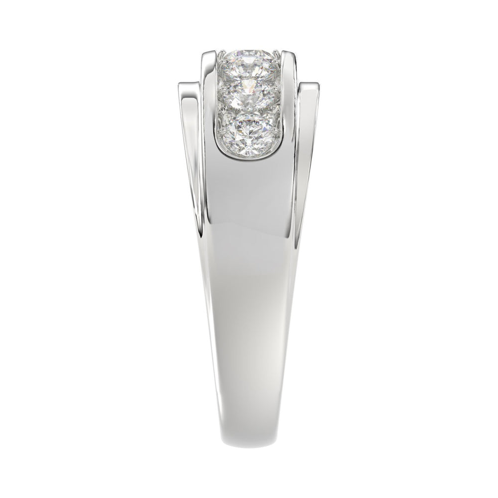 14K WHITE GOLD 1.00CT ROUND DIAMOND MEN'S BAND