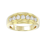 14K YELLOW GOLD 1.00CT ROUND DIAMOND MEN'S RING