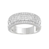 Ladies 14K White Gold Ladies Band 2 1/4CT Featuring Round &amp; Radiant Cut Diamonds