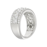 Ladies 14K White Gold Ladies Band 2 1/4CT Featuring Round &amp; Radiant Cut Diamonds