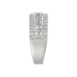 Ladies 14K White Gold Ladies Band 2 1/4CT Featuring Round &amp; Radiant Cut Diamonds