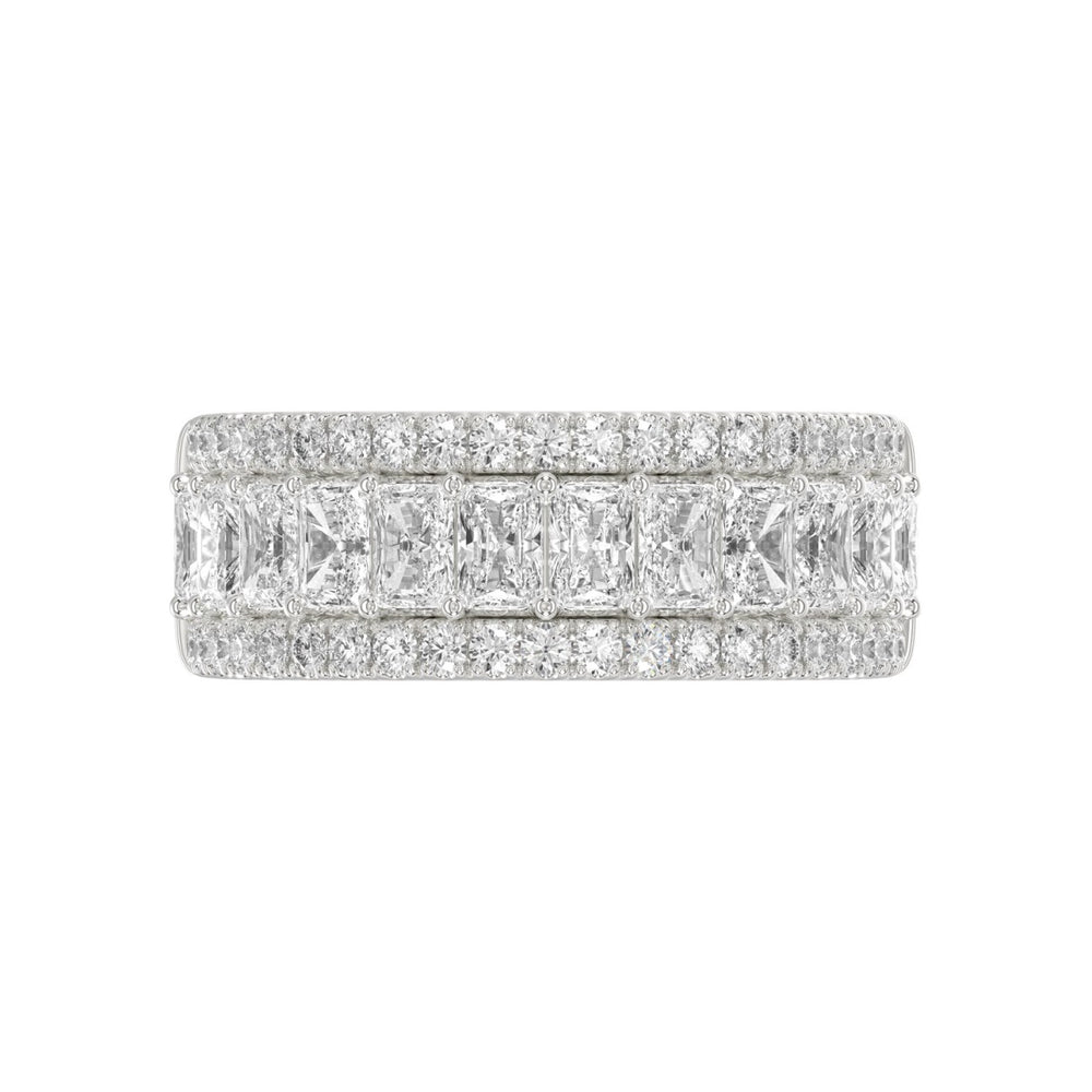 Ladies 14K White Gold Ladies Band 2 1/4CT Featuring Round &amp; Radiant Cut Diamonds