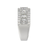3.00 CT Fashion Band for Ladies Round &amp; Radiant Cut Diamonds 14K White Gold Luxury Band (Color F-G -Clarity VS1/VS2)