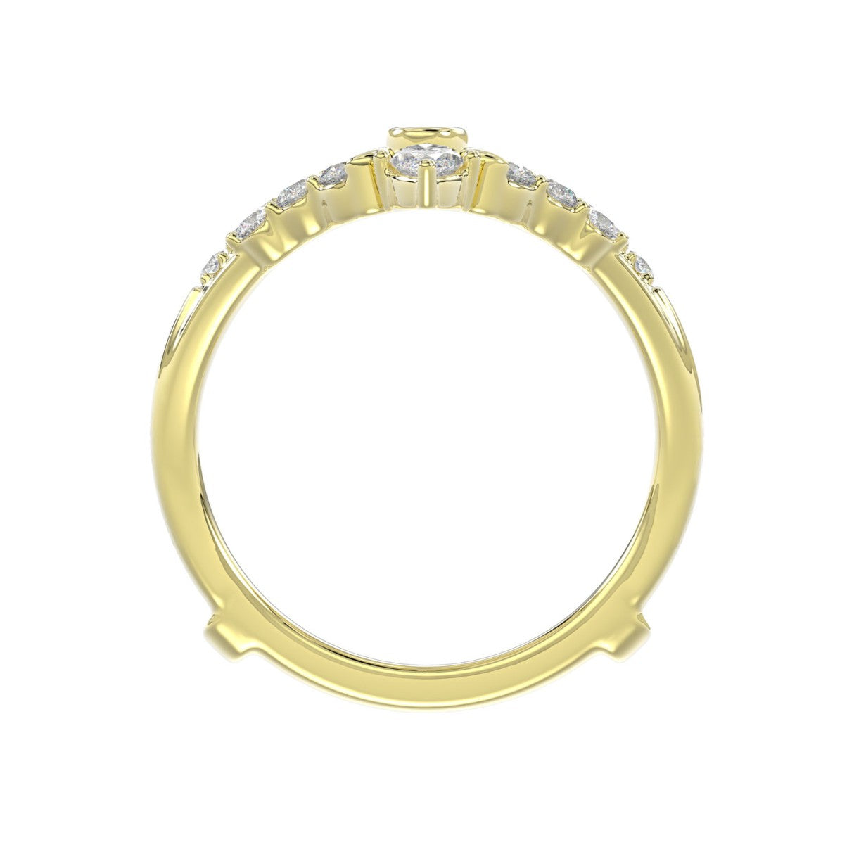 14K YELLOW GOLD 1.00CT ROUND/MARQUISE DIAMOND LADIES RING