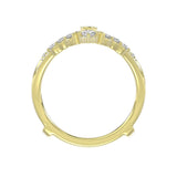 14K YELLOW GOLD 1.00CT ROUND/MARQUISE DIAMOND LADIES RING