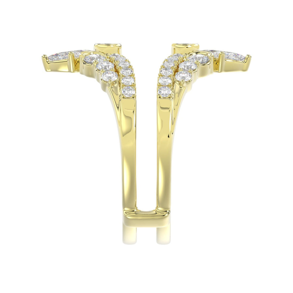 14K YELLOW GOLD 1.00CT ROUND/MARQUISE DIAMOND LADIES RING
