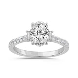 14K WHITE GOLD 1 1/2CT ROUND/OVAL/BAGUETTE DIAMOND LADIES RING 
